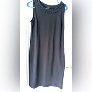 Talbots size small petite black sleeveless knit dress